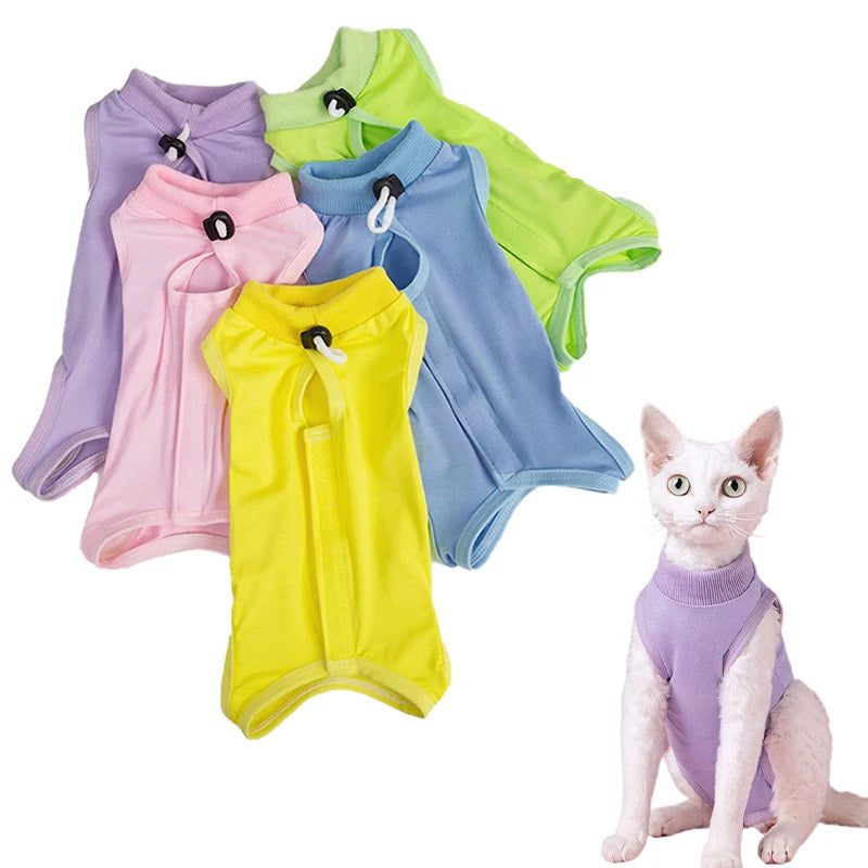 Cat Weaning Suit Anti-licking Recovery Clothes After Surgery Soft Puppy Kitten Jumpsuit Cat Sterilization Suit Pet Vest Clothing