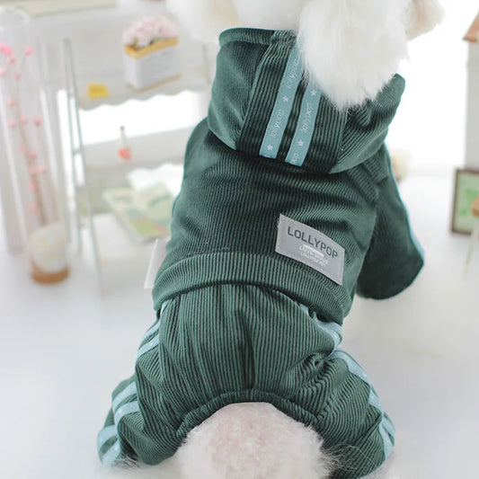 Pet Dog Sportswear Four Leg Cotton Jacket Outerwear Teddy Bear Poodle Cat Thick New Winter Clothing Dog Jumpsuit Puppy Clothes