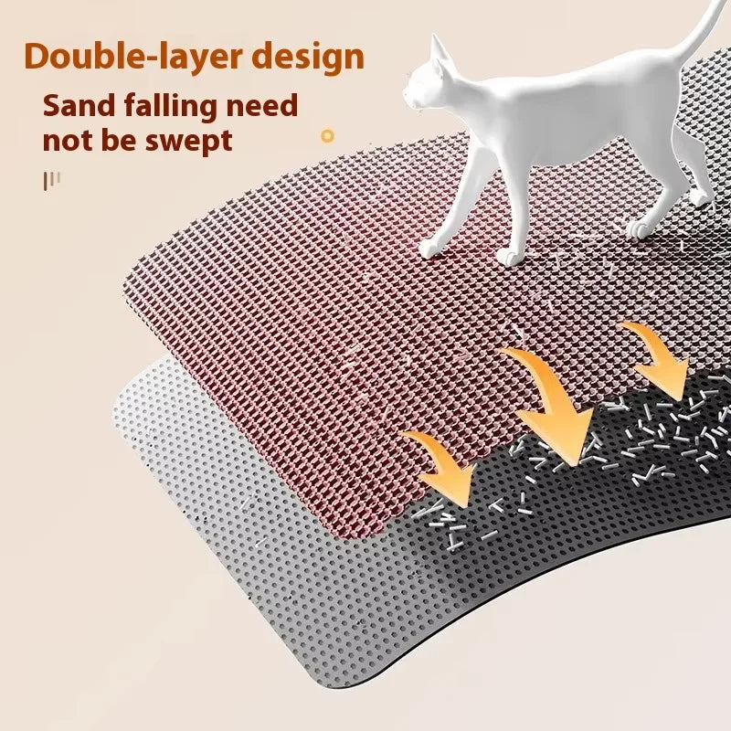 Cat Litter Mat Double Layer Pet Non Slip Big Pet Litter Box Filter MatWear Resistant Waterproof Anti-slip Cat Litter Mat