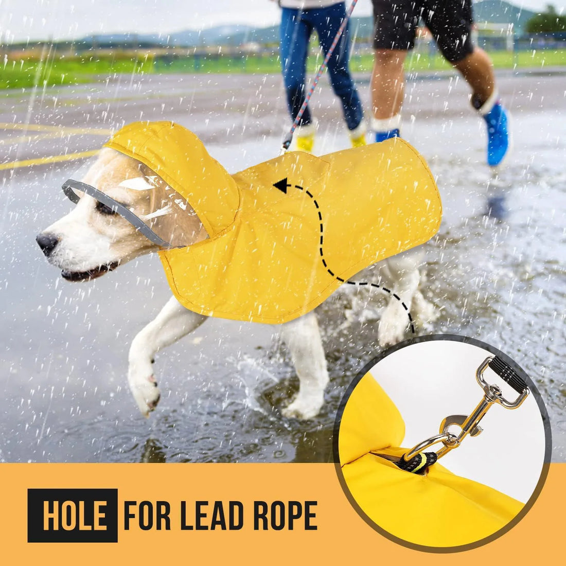 All Weather Reflective Dog Raincoat Cloak PU Coating Dog Waterproof Poncho Coat For Small Medium Large Dogs Pets Pitbull Husky
