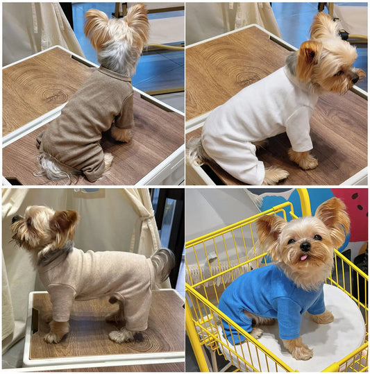 Pet Four Legged Base Coat Pet Jumpsuit Little Dog Four Legged Base Coat Autumn and Winter Simple Pajamas Puppy Clothes Dog Suit