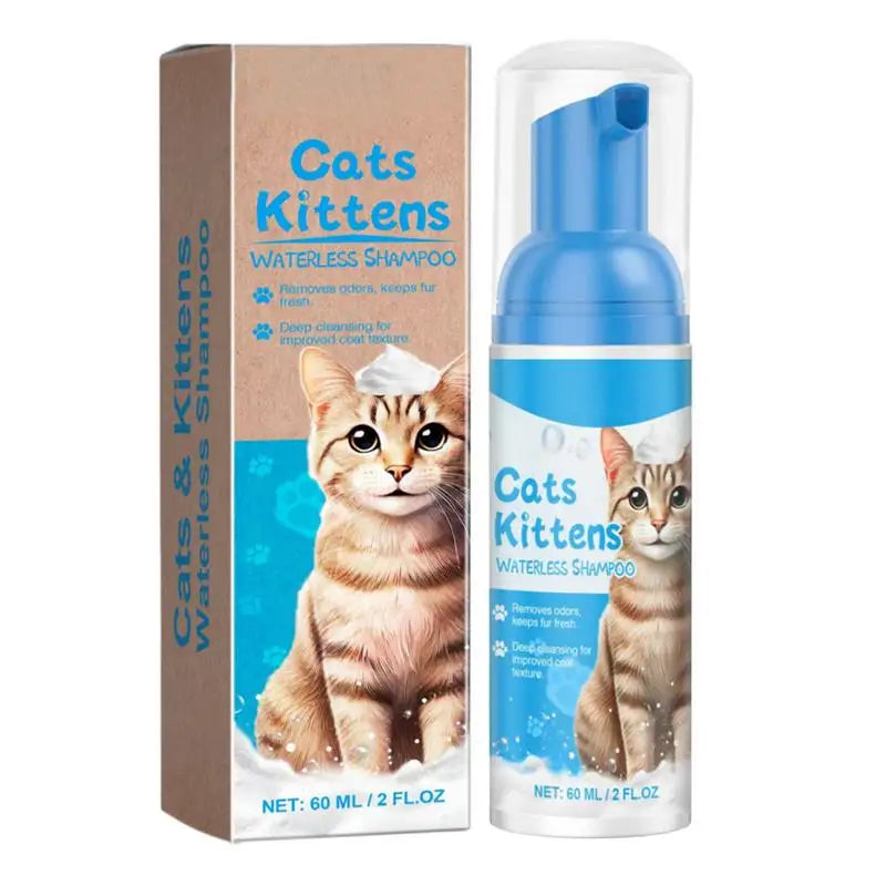 Waterless Cat Shampoo Waterless Cat Shampoo Licking Safe Dry Shampoo 60ml Gentle Foam Shampoo For Cats Deep Cleansing Relieves