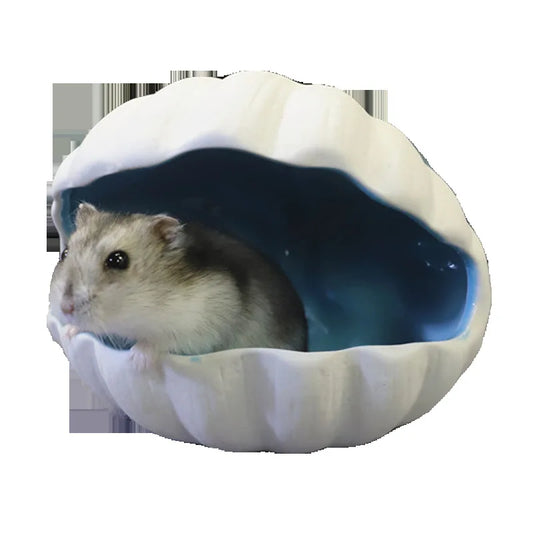 Hamster Shell Ceramic Nest Summer Cool Sleeping House Hedgehog  Guinea Pig Nest Cool Nest Hamster