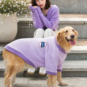 Dog Clothes for Big Dogs Fleece Dog Hoodies Soft Warm Costume Pet Dog Vest Golden Retriever Collie Labrador Large Dog Jacket