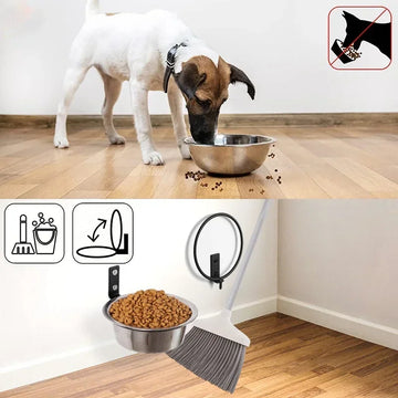 Pet Food Bowl Wall Mounted Dog Bowl Elevated Pet Feeding Bowls Container Stainless Steel Pet Cat Water Feeder Bowls Dog Supplies