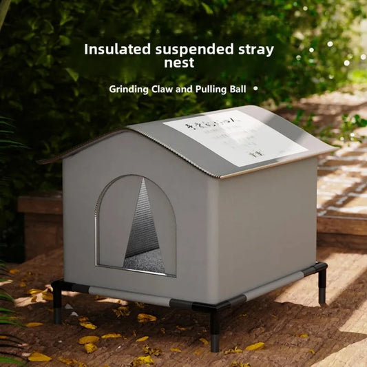 Cat Nest Waterproof Stray Cat House Outdoor Feral Pet Houses Enclosed TentCold Resistant Pets House Winter Keep Warm for Outside