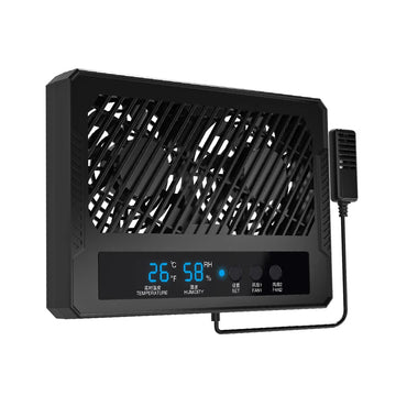 1.45W Double Row Fan Reptiles Amphibians Lizard Crawling Pet Feeding Box Constant Temperature Humidity Integrated Screen Display