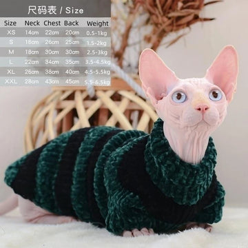 Clothes for sphynx Plush Wool Coat Warm Sweater for Sphynix Cat Clothing Winter Outwear for kittens Small Dogs Pet products