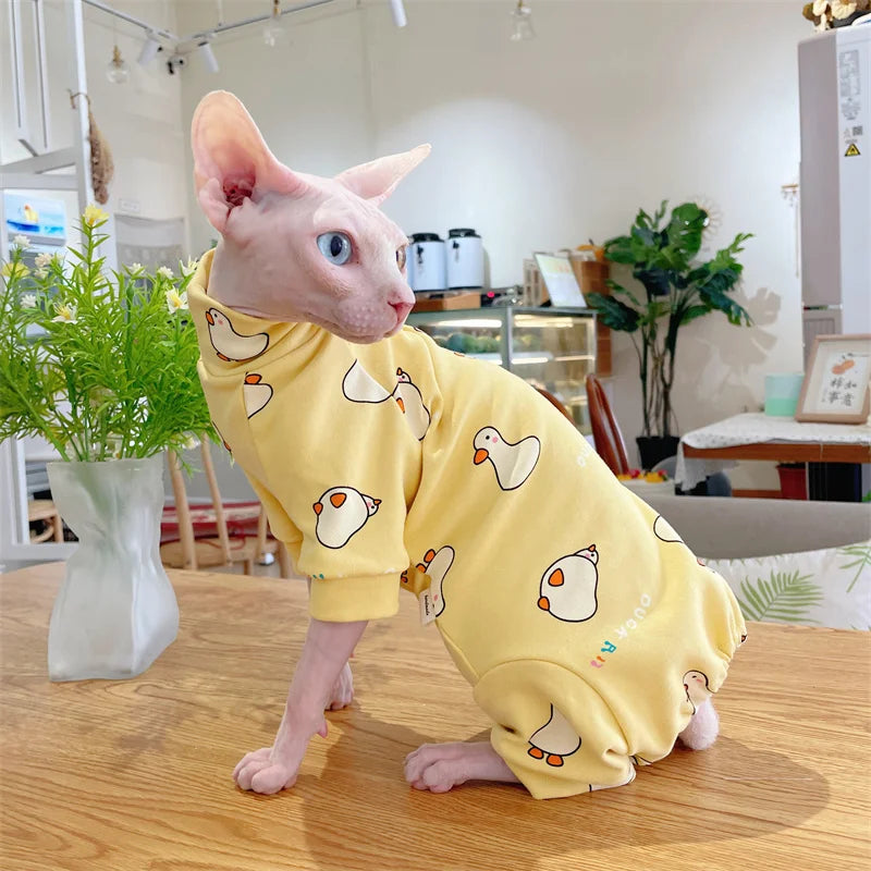 Fashion Sphynx Cat warm Sweatershirt Hairless Cat Clothes Comfort Cotton Turtleneck Coat for Devon Rex Cat Clothes for Outwear