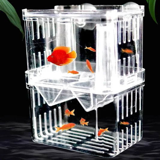 S/L/XL Aquarium Acrylic Double-Deck Clear Fish Breeding Isolation Box Aquarium Breeder Fish Hatchery Divider Shrimp Fish Injured