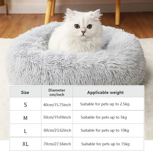 40-70cm Home Plush Pet Nest Super Soft Warm Detachable and Washable Round Pet Bed For Dog and Cat House Winter Warm Sleeping