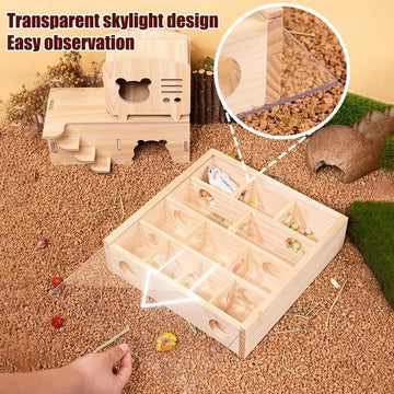 Maze Hamster Toy Hamster Play Toys Gerbil Maze Wooden Funny Toy Hamster Toys Gerbil Maze Small Pet Animals Activity With