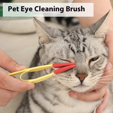 Cat Eye Cleaner Brush for Eye Boogers Removal Gentle Stain Eraser Soft Silicone Pet Grooming Tool Safe Kitten Eye Care