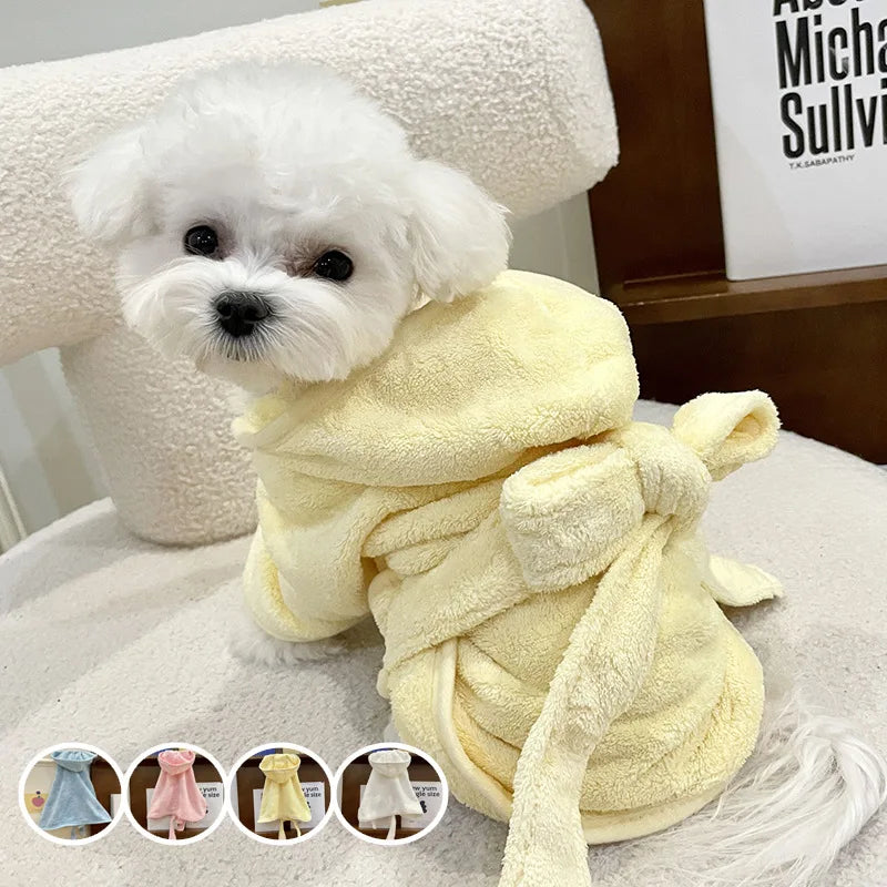 Dog Cloak Blanket Can Be Worn for Bathing Drying Bathrobe Bath Towel Thick Absorbent Towel Teddy Bear Schnauzer Puppy Clothes