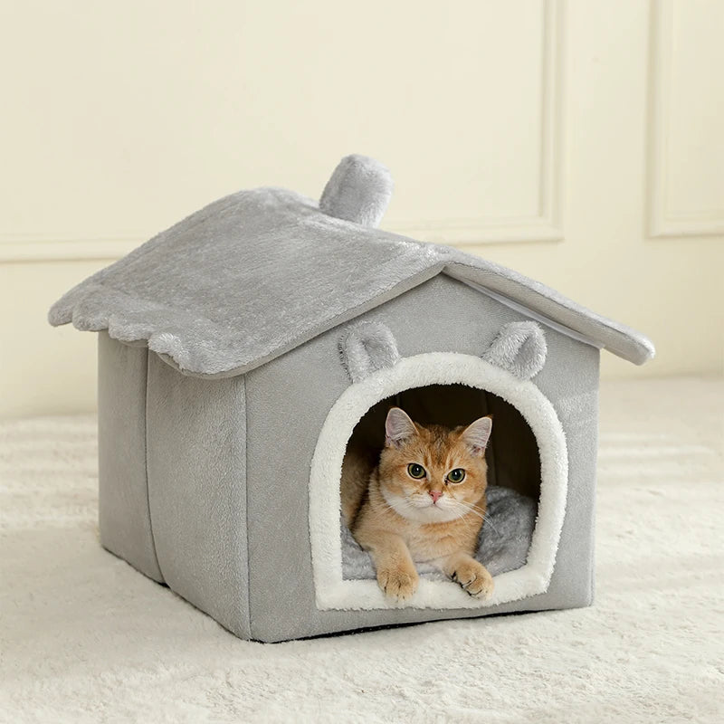 Foldable Pet House Removable Washable Cat House Puppy Cave Sofa Pet Bed House for Extra Small Dogs and Small and Medium Cats