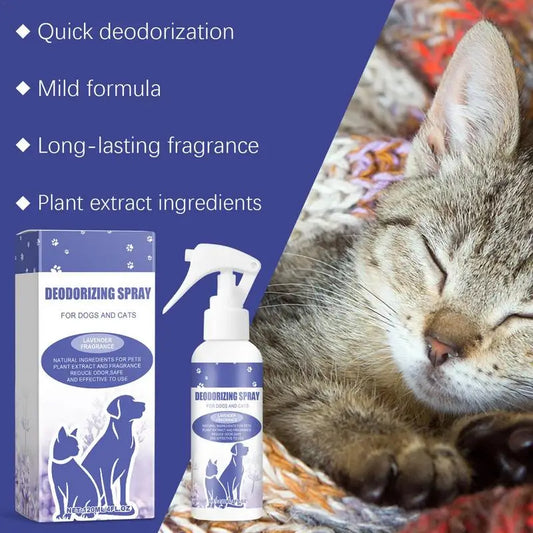 Pet Odor Eliminator Lavender Oil Dog Deodorizer Spray Long Lasting Puppies Cats Dogs For Deodorizing Perfume Spray Remove Odor