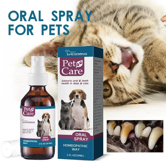 Pet Oral Cleanse Spray Dogs Cats Teeth Clean Deodorant Breath Freshener Remove Kitten Bad Breath Fights Tartars & Gum Problem