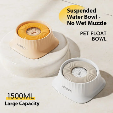 Slow Feed Dog Bowl Floating Design - Anti-Tip Non-Spill Pet Bowl for Messy Eaters Small Medium Dogs Dry Chin