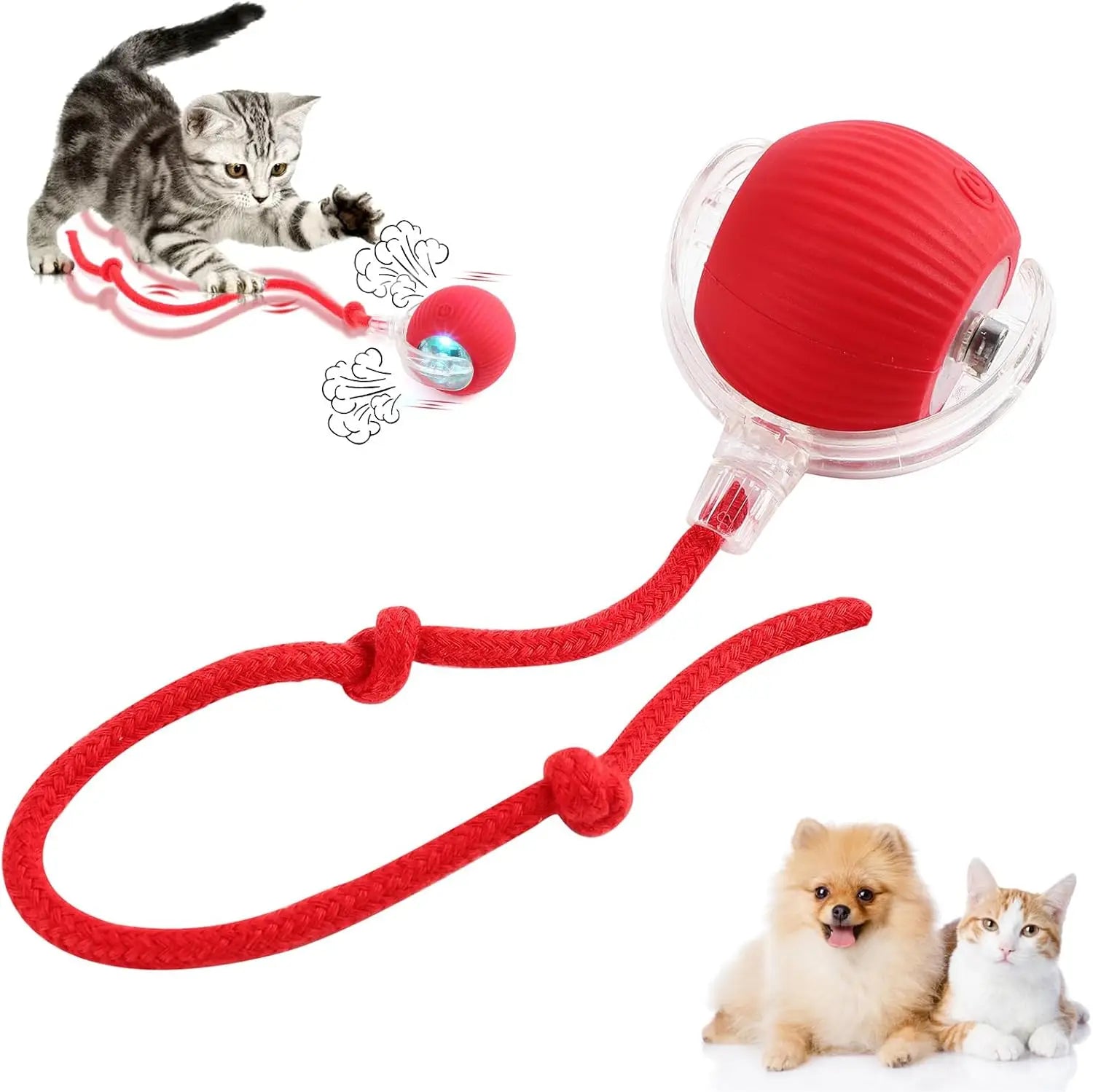 Interactive Rolling Cat Ball, Dog Toys Rolling Ball for Indoor, 360° Smart Automatic Rolling Pet Ball,  Self Rolling Ball