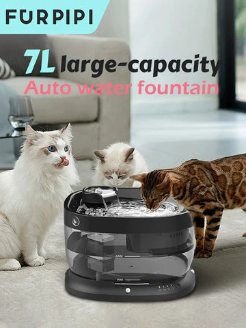 7L Dog Cat Water Dispenser Furpipi with Large 3-Way Fountain and ABS Material Cat Dog Automatic Water Feeder