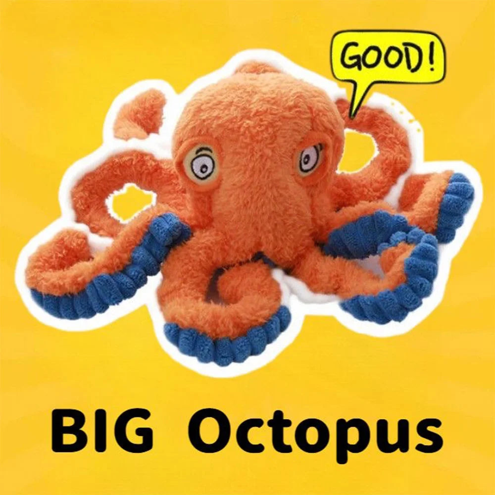 Pet Plush Toy Octopus Dog Interactive Toy Indestructible Bite Resistant Sound Puppy squeaky Octopu Dogs Rattle For Toys Supplies