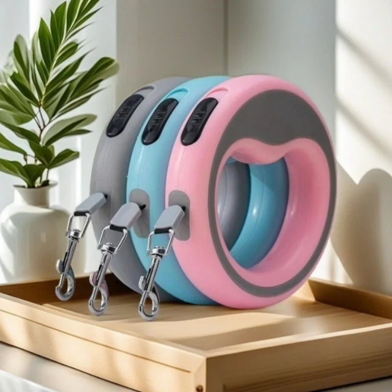 Cute Circular Macron Colored Pet Leash, Explosion-proof Punch, Automatic Retractable Dog Walking Leash, Outdoor Dog Leash