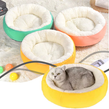 Comfortable Plush Pet Nest Round Cashmere Warm Cat Nest Comfortable Winter Without Fuel Without Electricity