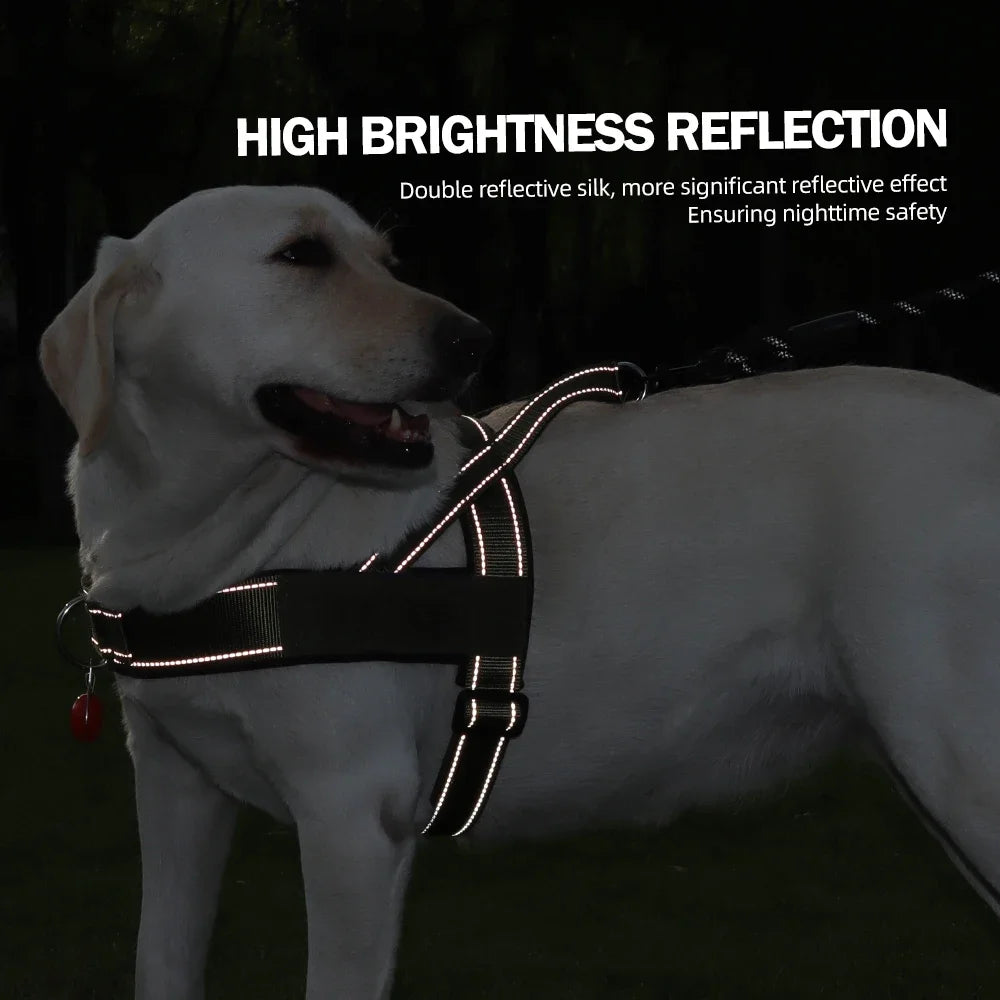 Heavy Duty No-Pull Dog Harness for Dogs - Reflective Lightweight Saddle Vest Pet Collar with Padded Straps Anti-Escape Design