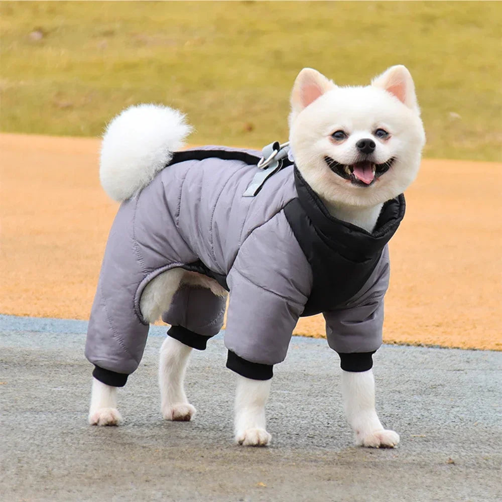 Winter Pets Clothes Warm Thicken Dog Jacket with D Ring Puppy Coats for Small Medium Dogs Jumpsuit Chihuahua Puppy Clothes