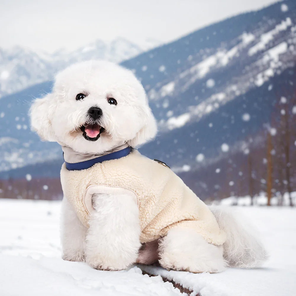 Puppy Winter Vest Sherpa Fleece Lined - Warm Plush Thickened Coat for Schnauzer Teddy Small Dogs Cold Weather Clothing