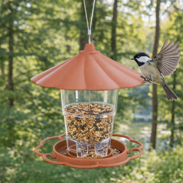 Folding Hanging Wild Bird Feeder with Lanyard Gazebo Style Hummingbird Feeder Waterproof Large Capacity