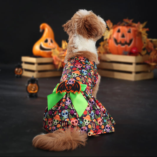 Halloween Pet Skirt Flower Ghost Skirt Small and Medium Dog Skirt