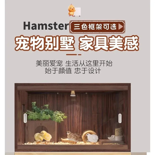 Rutin chicken feeding box Luxury villa special feeding box Pet cage Hamster cage Large thermostatic wooden box Chicken cage