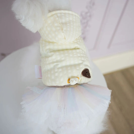 Pet Dog Hooded Coat Colorful Foam Gauze Cotton Coat Two Legged Dog Coats Cute Cat Winter Outfit Puppy Clothes Pet Parkas