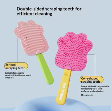 Dual Sided Pet Grooming Brush Hanging Design - Massage Deshedding Tool for Cats Dogs Fur Removal & Care Brush