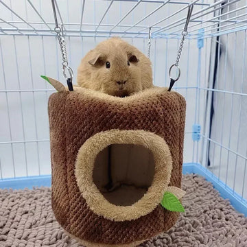 Tree Stump Shape Hammock Small Animals Pet House Hamster Nest Guinea Pig Ferret Squirrel Rabbit Winter Warm Cotton Hang Beds