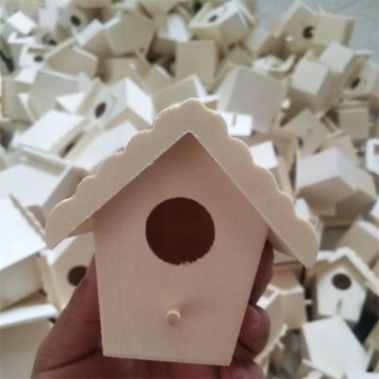 Wooden Mini Bird Cage Outdoor Hanging Birdhouse Box Garden Bird Cages Home Yard Decoration Bird Products Wooden Bird Parrot Nest