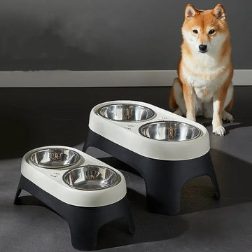 New Dog elevated Feeder anti knock stainless steel  raised dog bowl  elevated bowls for dog cat bowl