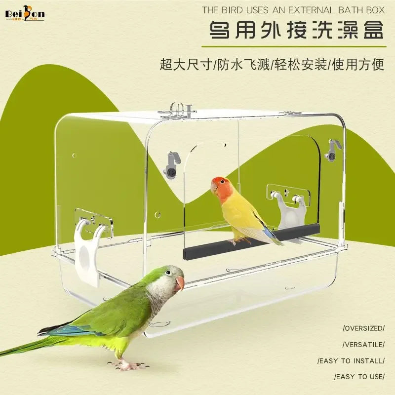 Parrot Bathtub Large Xuanfeng Peony Tiger Skin Small and Medium  Special Bathing Box Divine Tool Bird  Supplies