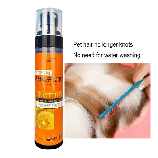 Pet Coat Wash Free Hair Conditioners Spray, Fluffy Smooth, Soft Shiny, Easy Comb Without Knots for Cat Dog Hair Knotting Tangles