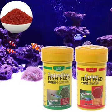 100ml Tropical Fish Spirulina Food Granule Fish Nutrition Food For Aquarium Fish Tank Color Enhanced Feeding Feeder Supplies