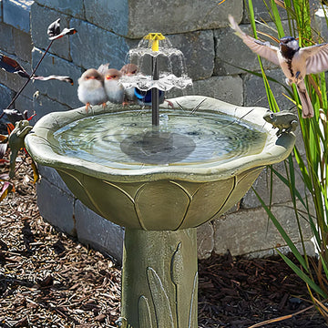 3 Tiered Solar Bird Bath Fountain W/ Solar Panel Decorative Fountain Water Fountain and Birdbath for Garden Patio Yard and Deck