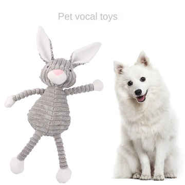 Cross Border Dog Bite Toy Gray Rabbit Shape Bite Resistant Teeth Sound Toy Small Dog Boredom Pet Toy