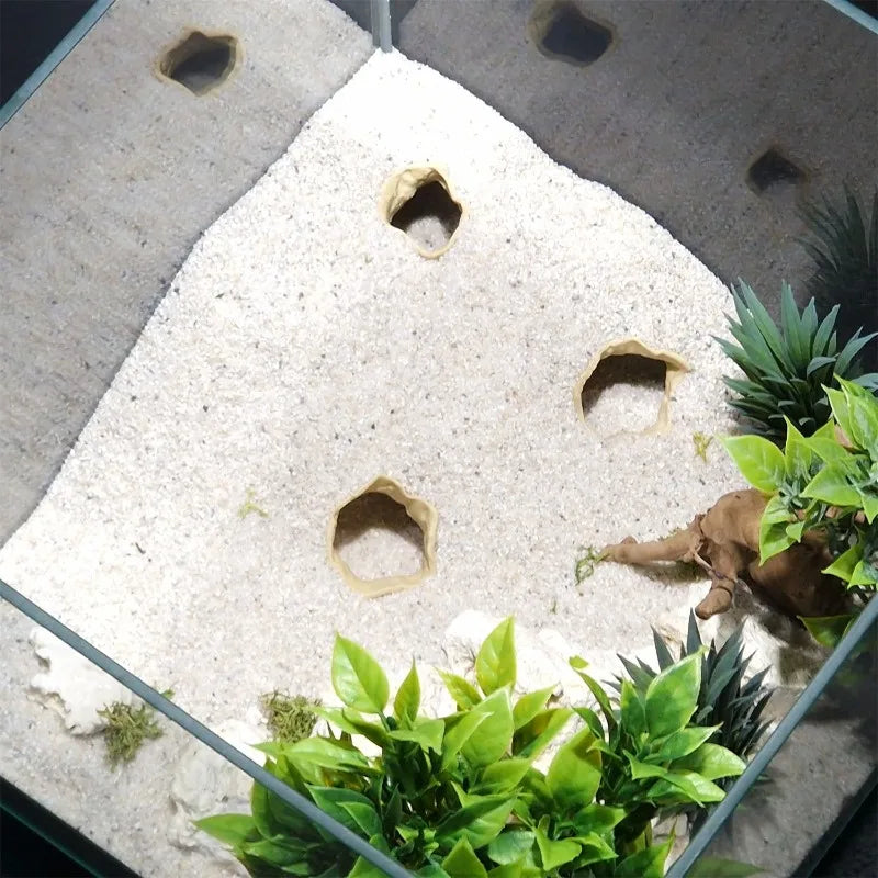 Simulated Terrain Rock Cave - Fish Tank Substrate Decoration,Aquascaping Cave,Fish and Shrimp Hiding House,Double-Sided Viewing