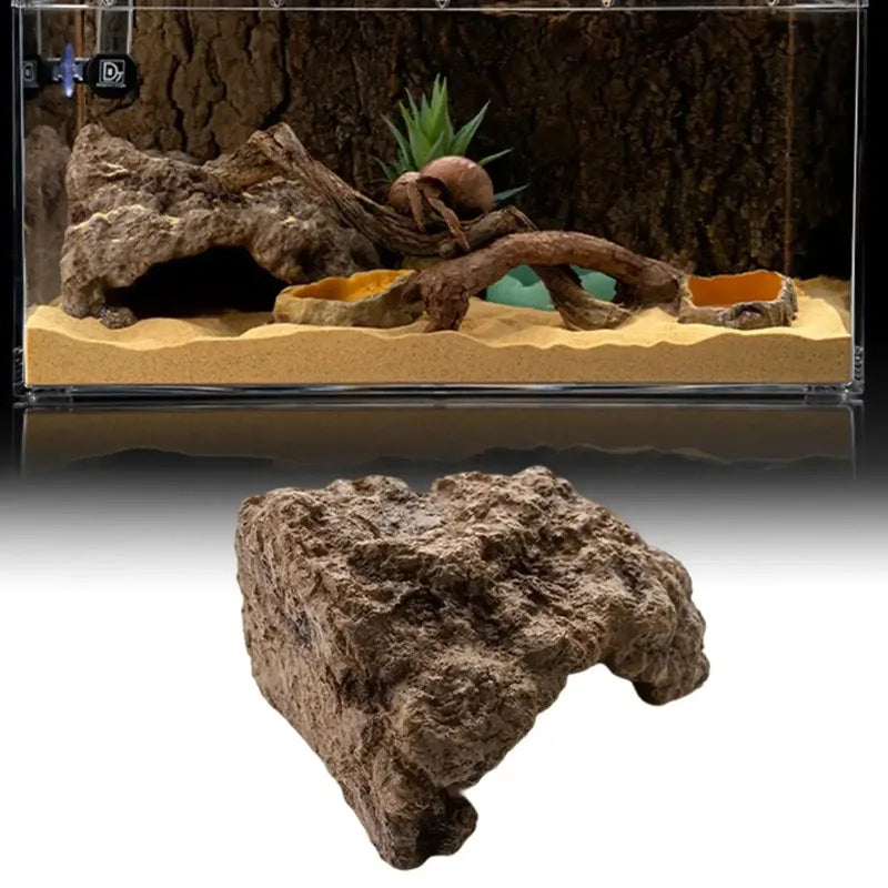 Lizard Snake Turtle Shelter Hide Rest Cave Resin Reptile Hide Cave Artificial Decoration Aquarium Landscaping Decors 도마뱀용품