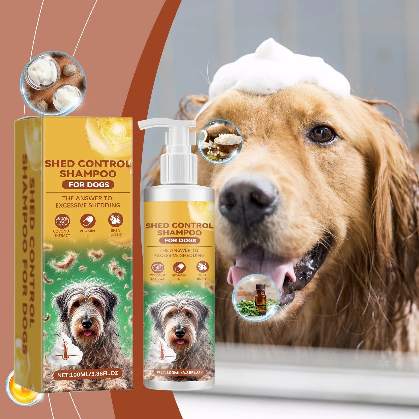 Deodorant Shampoo For Dogs Suitable For All Dogs, Cleans Hair And Deodorizes Tear Free Pet Friendly Shampoo, 100ml