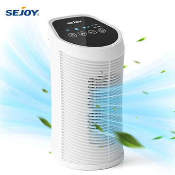 Sejoy Air Purifier HEPA Filter For Indoor 200 Square Feet 99.9% Removal With Ionizer Quiet 3 Speeds Bedroom Pets Air Purifier