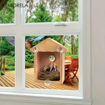 KEMORELA Pet Bird House Garden Tree Window Parrot Bird Breeding Box Love Bird Parrot Nest Glass Window Suitable For Viewing