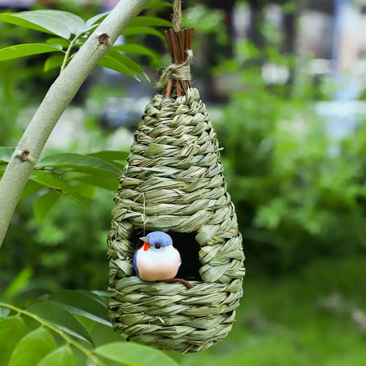 Straw Bird's Nest Cage Outdoor Warm Bird Nest And Bird House Pet Products Decoration Nest Grass Hanging Nest Cage Parrot Cage