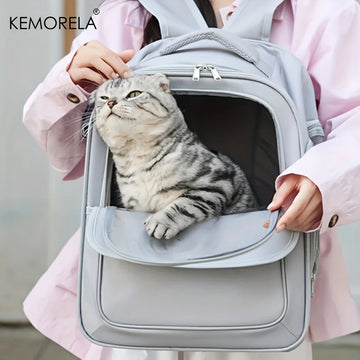 KEMORELA Portable Pet Carrier Cat Bag Pet Backpack For Cats-Foldable For Travel And Outdoor Activities Ventilation Breathability